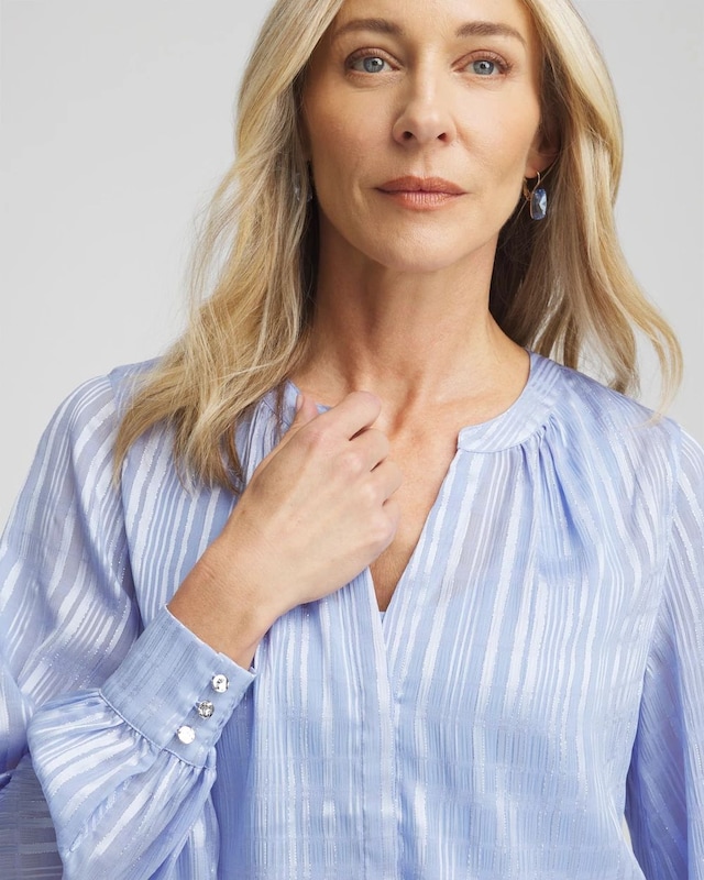 Split Neck Crinkle Blouse - image 4
